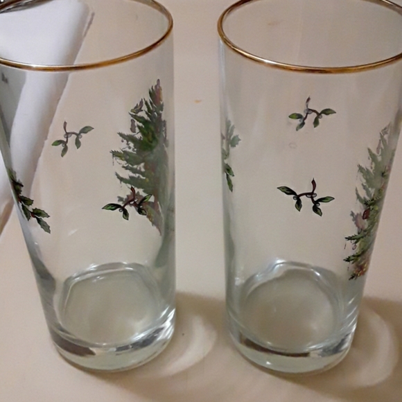 Vintage Christmas Tree Spode Glasses - Picture 4 of 4